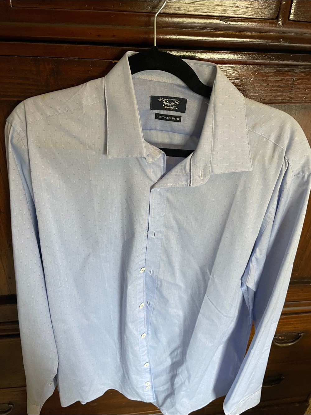 Original Penguin Light Blue Textured Dress Shirt